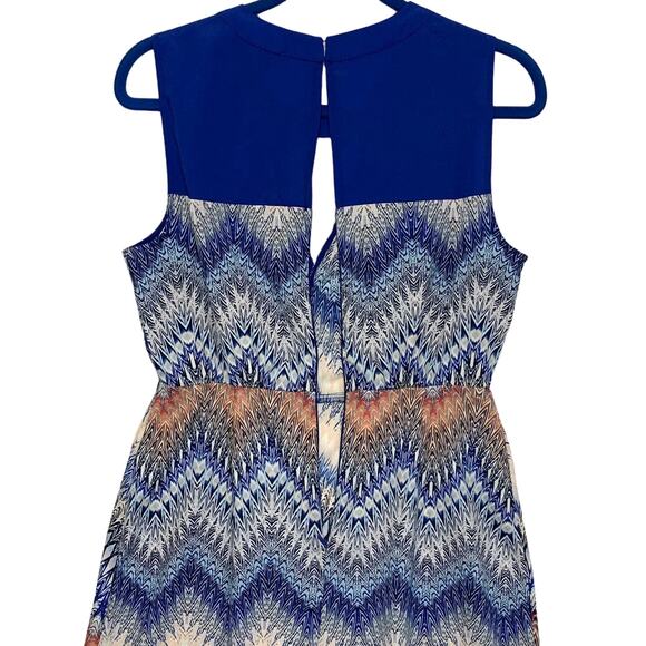 BCBGMAXAZRIA Multi Zigzag Ombre Sleeveless Knee Length Dress NWT Womens 6 Chic - Picture 5 of 8